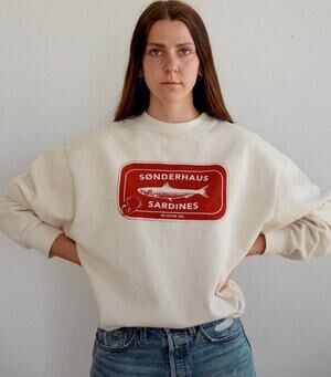 Sonderhaus Sardine Crewneck Sweatshirt Cream XS